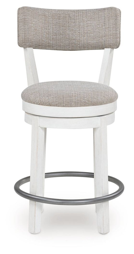Robbinsdale - Antique White - Upholstered Swivel Barstool (Set of 2) - Simple Home Plus