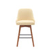Sicily - Swivel Walnut Wood Faux Leather Stool - Simple Home Plus