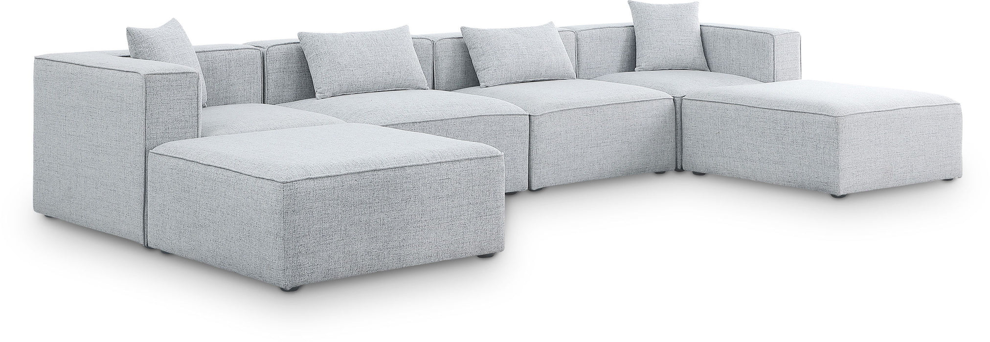Cube - Linen 6 Piece Modular Double Chaise Sectional - Simple Home Plus