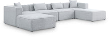 Cube - Linen 6 Piece Modular Double Chaise Sectional - Simple Home Plus