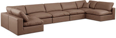 Comfy - 7 Piece Faux Leather Modular Armless Sectional - Simple Home Plus