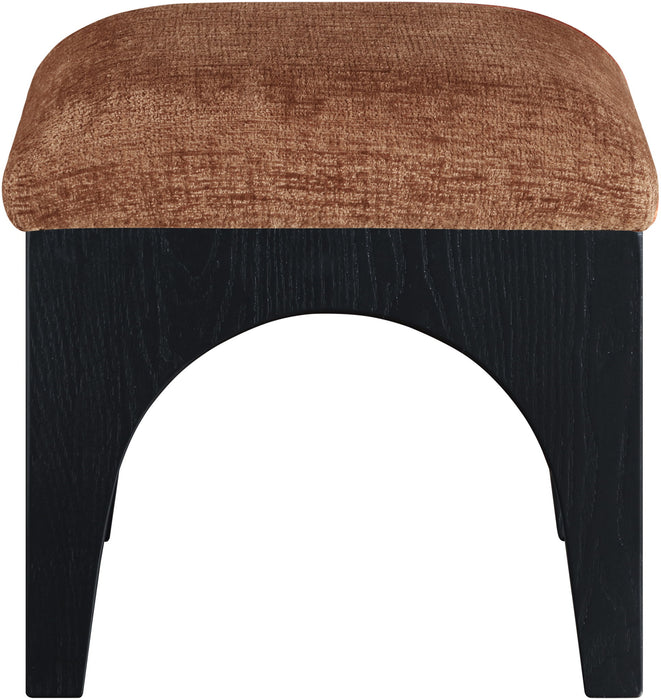 Lawson - Chenille Fabric Ottoman - Black Base - Simple Home Plus