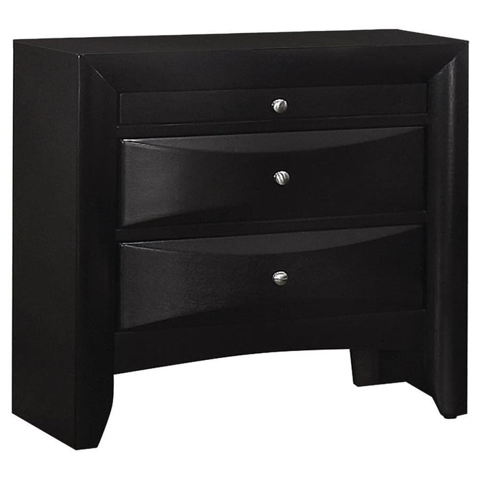 Briana - 2-Drawer Nightstand - Black - Simple Home Plus