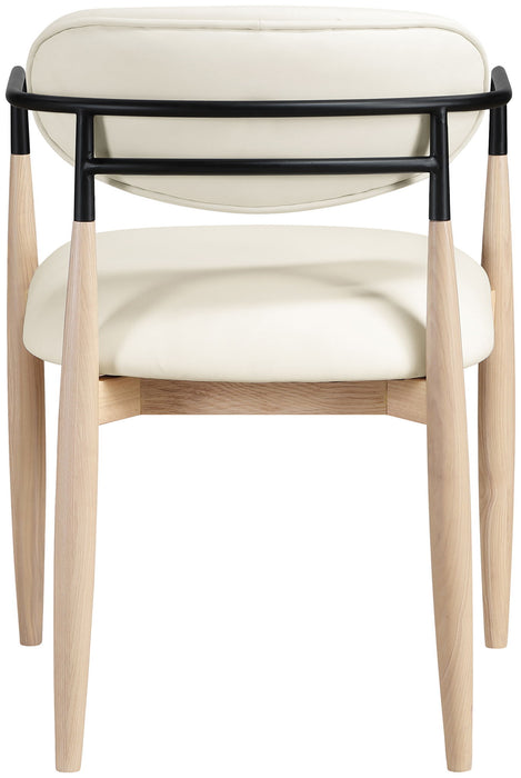 Riccio - Faux Leather Dining Arm Chair (Set of 2) - Natural Frame - Simple Home Plus