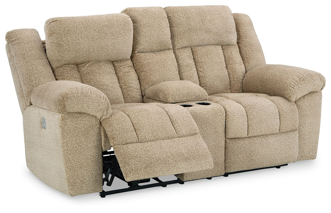 Tip-off - Power Reclining Loveseat With Console / Adj Headrest - Simple Home Plus