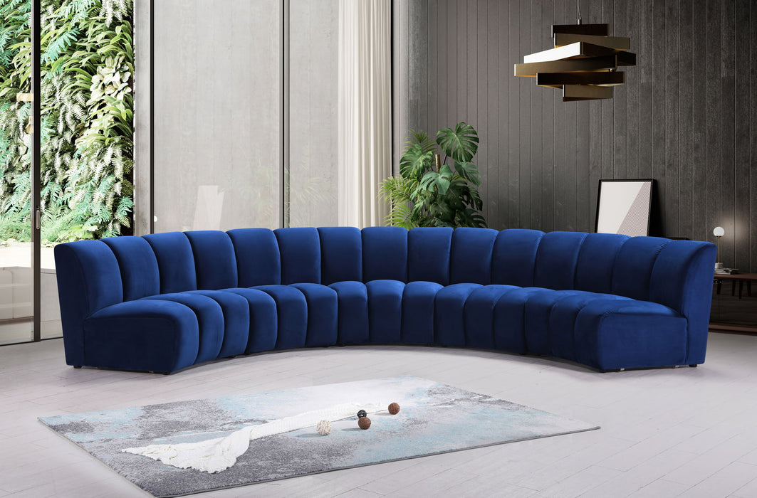 Infinity - 5 Piece Velvet Modular Sectional - Simple Home Plus