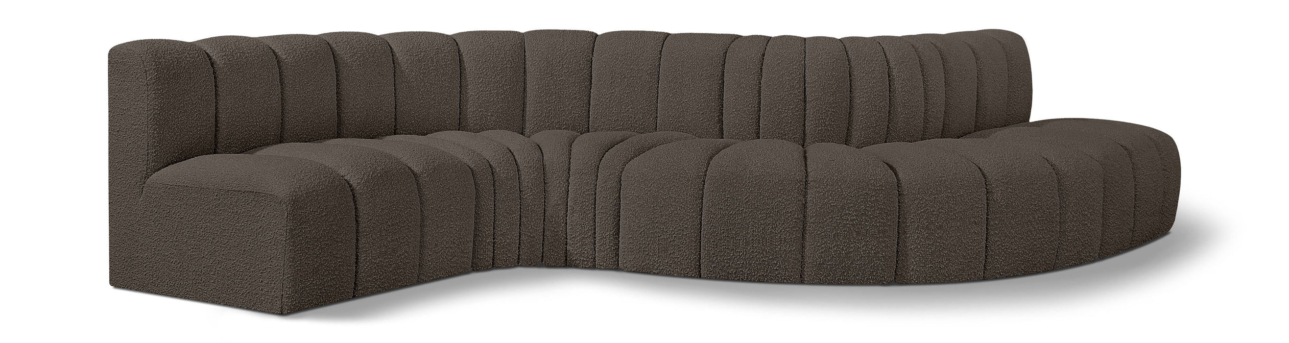 Arc - Boucle Fabric 6 Piece Curved Modular Sofa - Simple Home Plus
