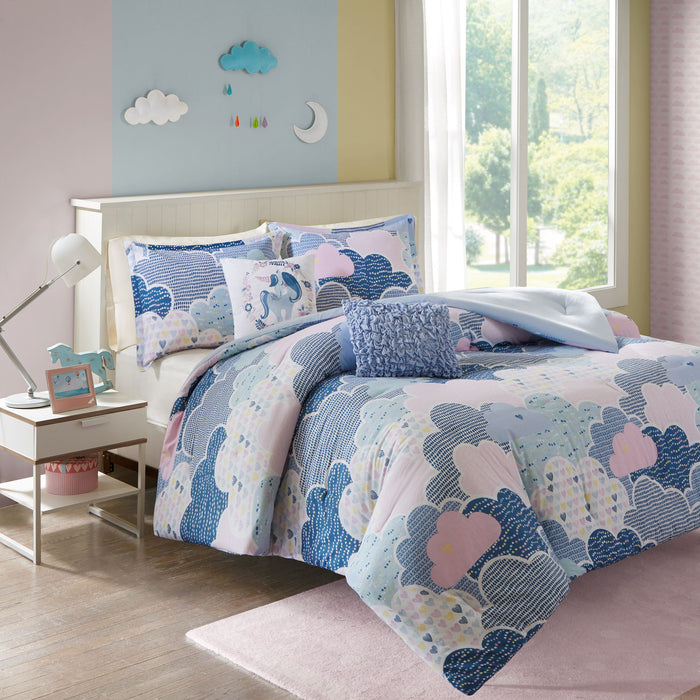 Cloud - Printed Comforter Set - Blue - Simple Home Plus