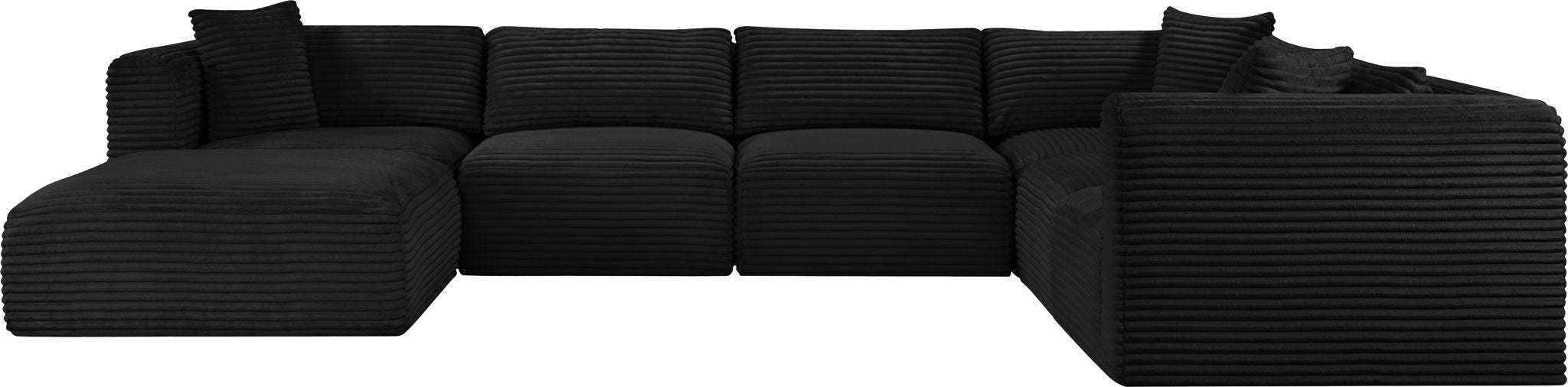 Shaggy - 7 Piece Modular U-Shaped Sectional With Ottoman - Simple Home Plus