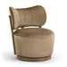 Elara - Velvet Upholstered Swivel Accent Chair - Stained Brown - Simple Home Plus