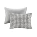 Evelyn - 3 Piece Stripe Ruched Comforter Set - Gray - Simple Home Plus