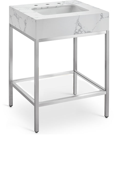 Marmo - Engineered Marble Bathroom Vanity With Chrome Base - Simple Home Plus