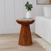 Aureo - Round Solid Wood Accent Side Table - Wild Honey - Simple Home Plus