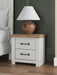 Savonport - Two Drawer Night Stand - White / Brown - Simple Home Plus