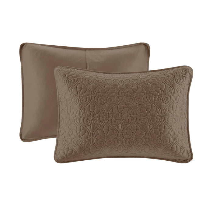 Quebec - Queen Reversible Bedspread Set - Mocha - Simple Home Plus