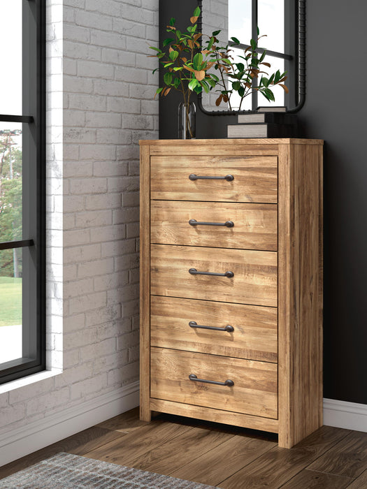 Maystonna - Five Drawer Chest - Brown - Simple Home Plus