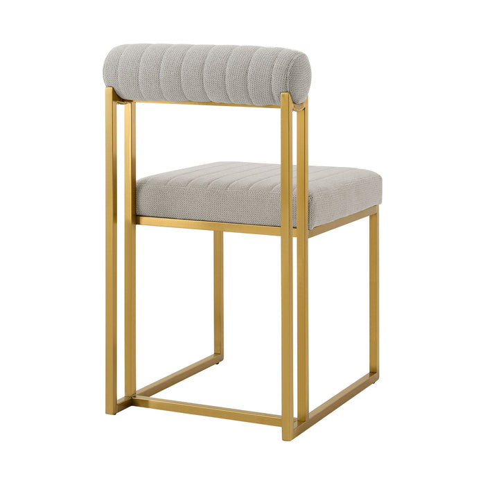 Anastasia - Dining Chair (Set of 2) - Gold Brushed / Taupe - Simple Home Plus