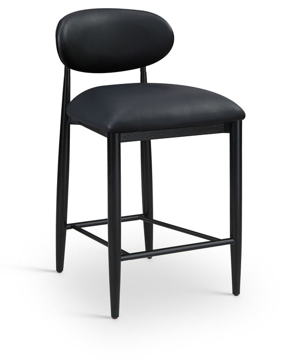 Riccio - Faux Leather Stool - Black Frame - Simple Home Plus