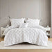 Bailey - Full/Queen Diamond Pucker Comforter Set - White - Simple Home Plus