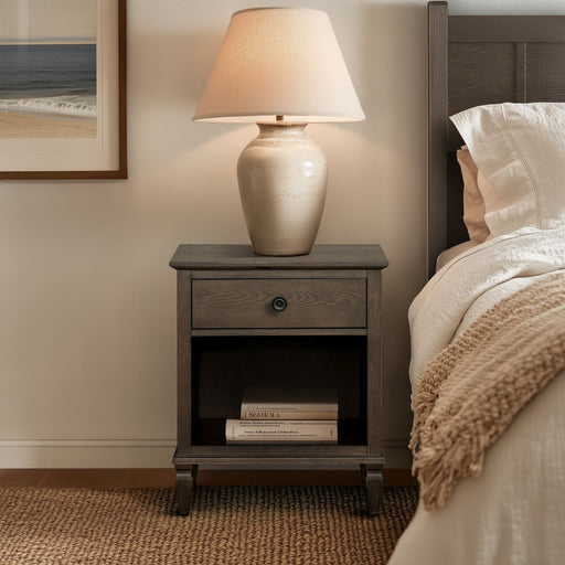 Victoria - One-Drawer Nightstand With Shelf - Antique Brown - Simple Home Plus