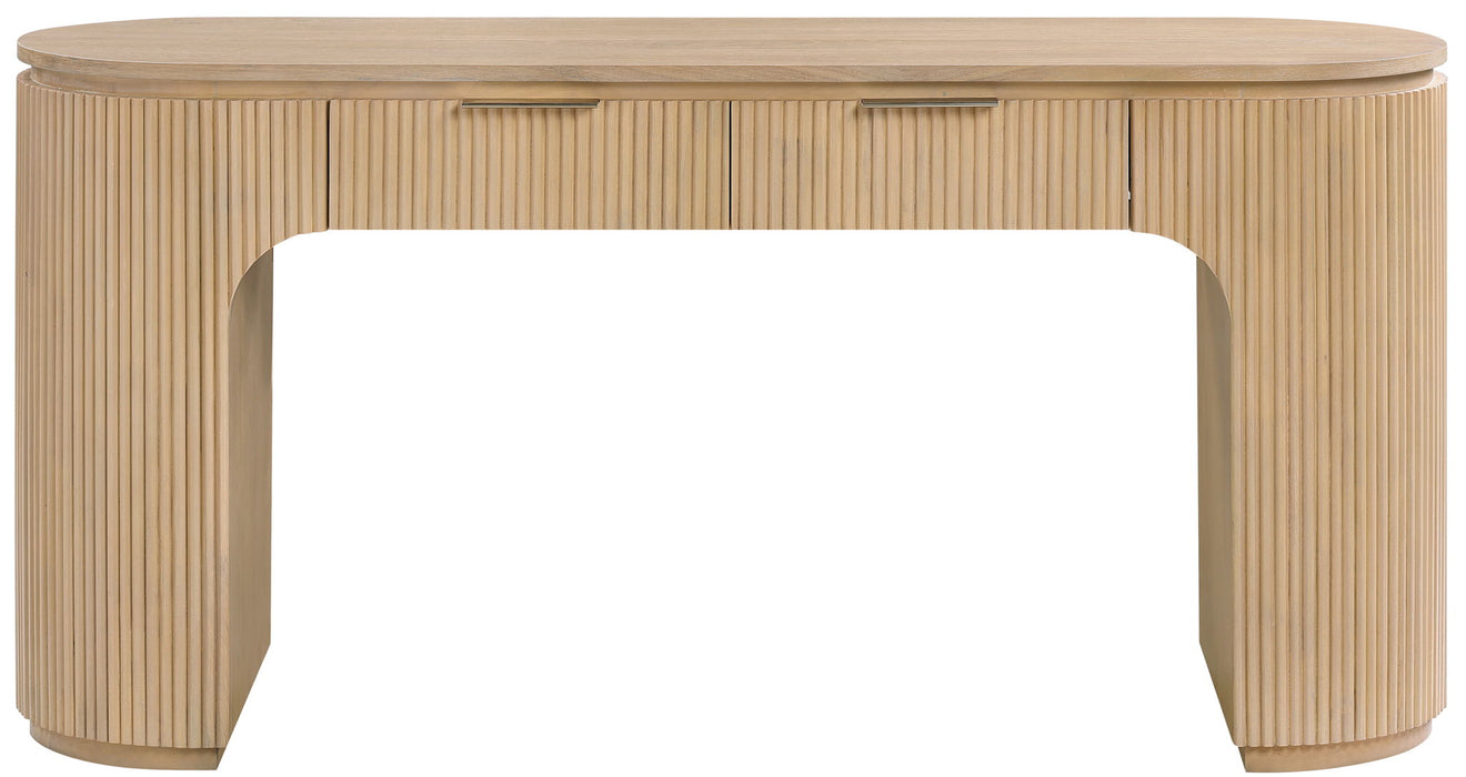 Astrid - Solid Wood And Oak Veneer Desk - Simple Home Plus