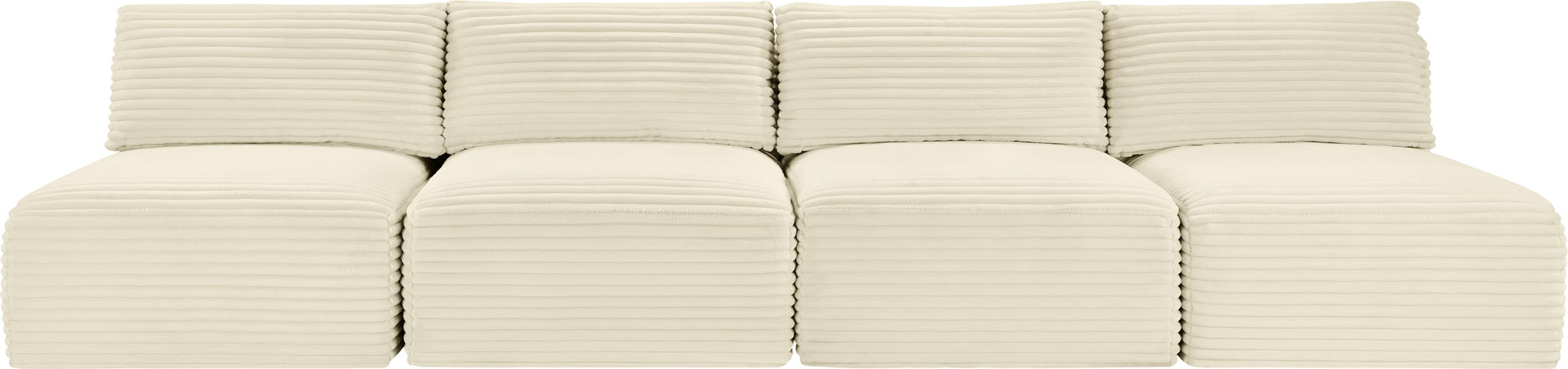 Shaggy - 4 Seat Modular Armless Sofa - Simple Home Plus