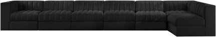 Rummi - Velvet Performance Fabric Upholstered 7 Piece Modular Sectional, L-Shaped (Right) - Simple Home Plus