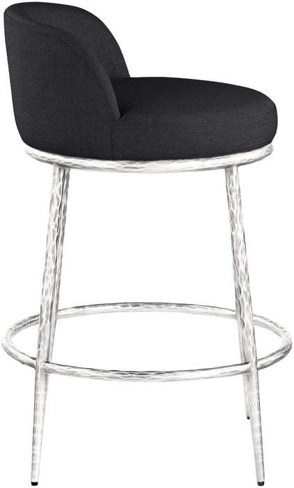 Ferro - Upholstered Counter Stool With Brushed Silver Base - Simple Home Plus