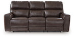 Crossplex - Smoke - Power Recline Sofa With Adjustable Headrest - Simple Home Plus