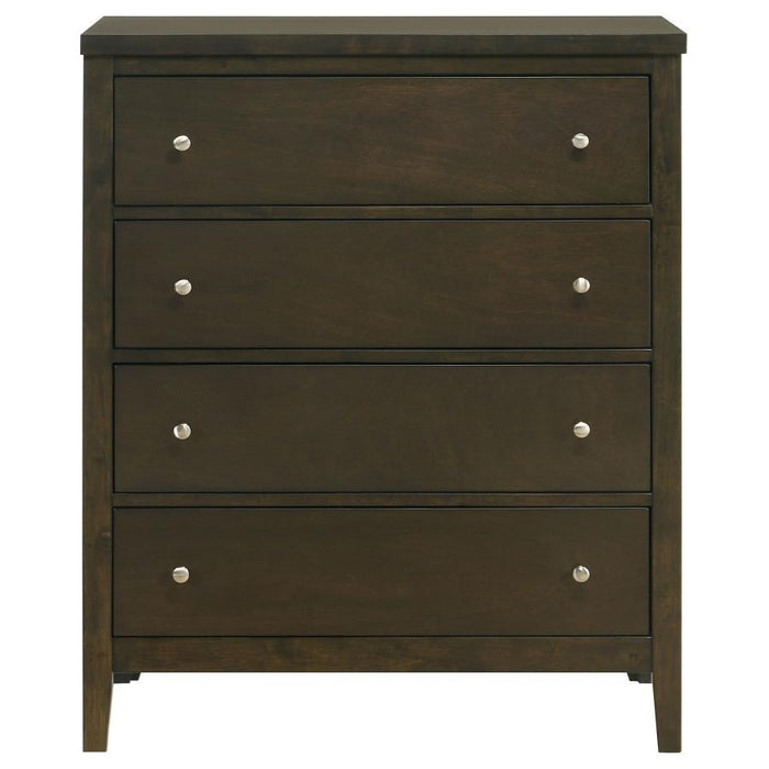 Wilkes - 4-Drawer Chest Of Drawers - Dark Cocoa - Simple Home Plus