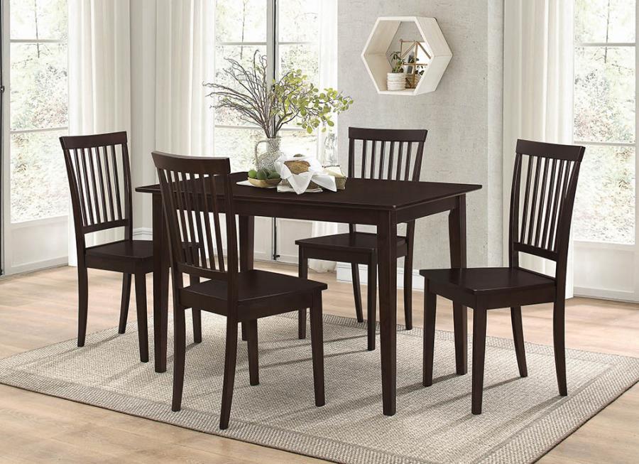 Gomez - 5 Piece Rectangular Dining Table Set - Cappuccino - Simple Home Plus