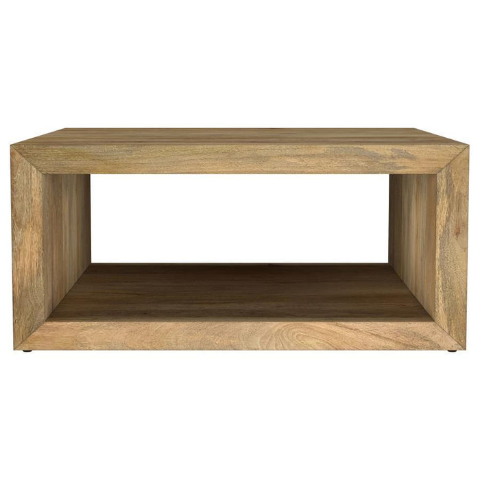 Benton - Square Solid Mango Wood Coffee Table - Natural - Simple Home Plus