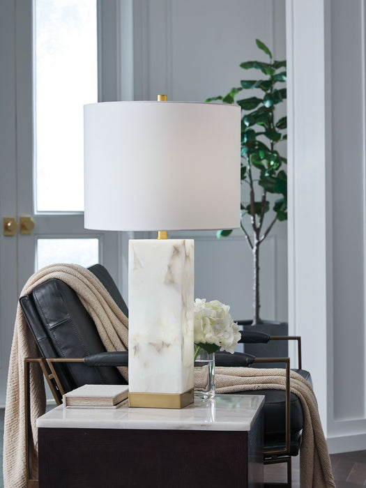 Linderfield - White / Gold Finish - Alabaster Table Lamp - Simple Home Plus