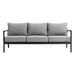 Crown - Aluminum And Teak Wood Outdoor Sofa - Black / Dark Gray - Simple Home Plus