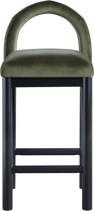 Conrad - Velvet Counter Stool With Black Legs - Simple Home Plus