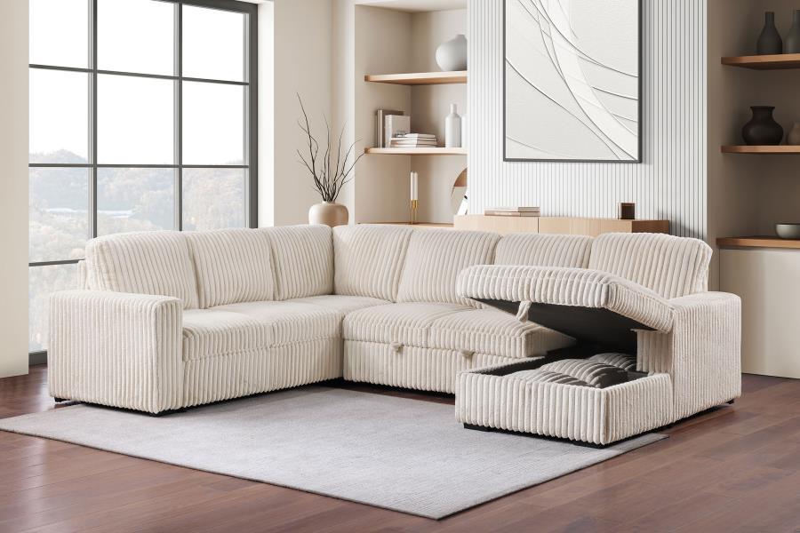 Devonshire - Sleeper Sectional Sofa Storage Chaise - Simple Home Plus