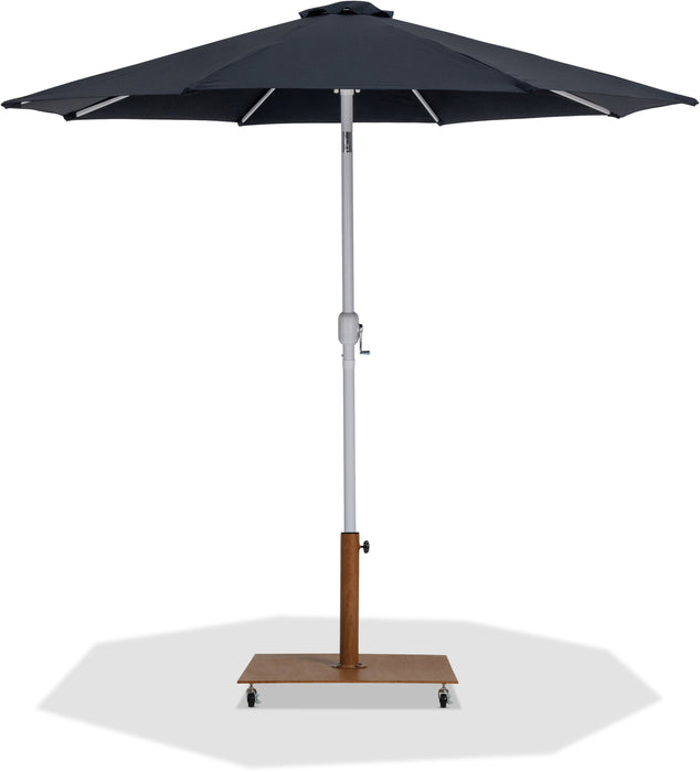 Fiji - Aluminum Patio Umbrella With Square Teak And White Base - Simple Home Plus
