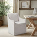 Charlotte - Slipcover Dining Arm Chair With Casters - Gray - Simple Home Plus