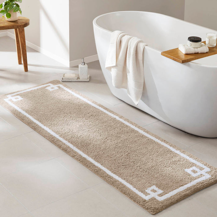 Evan - 24" x 72" Tufted Bath Rug - Taupe - Simple Home Plus