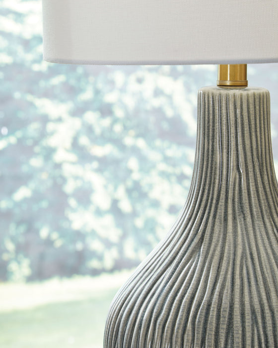 Judlen - Gray / Gold Finish - Ceramic Table Lamp - Simple Home Plus