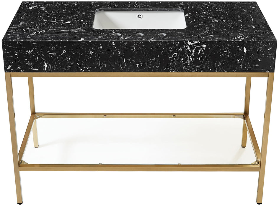 Marmo - Engineered Marble Bathroom Vanity With Gold Base - Simple Home Plus