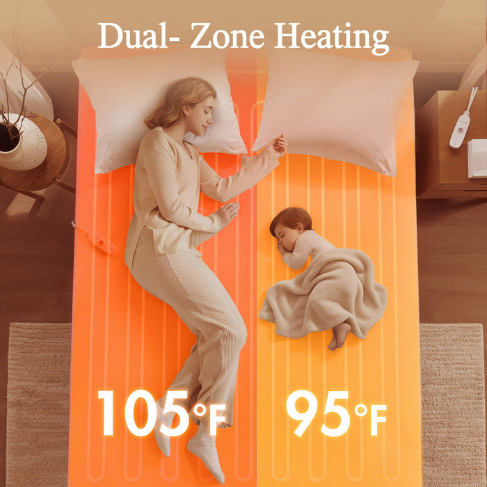 Nonwoven - King Heated Mattress Pad - White - Simple Home Plus