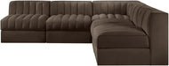 Rummi - Armless Velvet Performance Fabric Upholstered 5 Piece Modular Sectional - Simple Home Plus