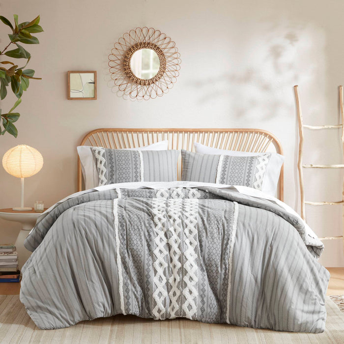 Imani - Printed Comforter Set With - Gray - Simple Home Plus
