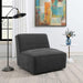 Cobie - Upholstered Armless Swivel Chair - Dark Charcoal - Simple Home Plus