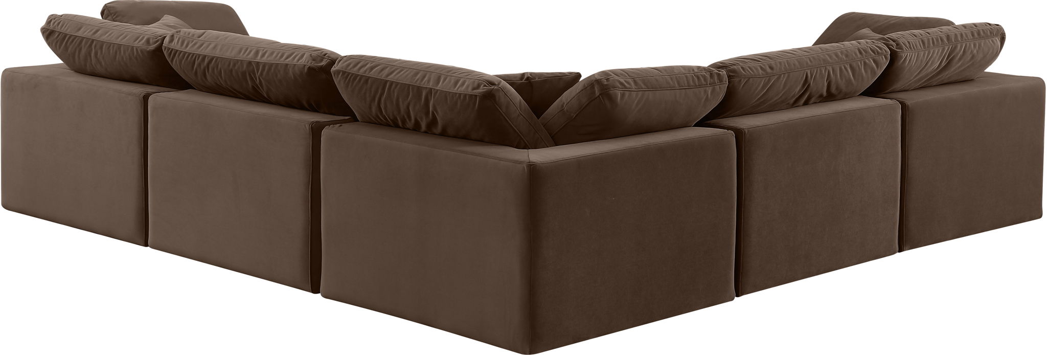 Comfy - 5 Piece Velvet Modular Corner Sectional - Simple Home Plus