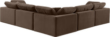 Comfy - 5 Piece Velvet Modular Corner Sectional - Simple Home Plus