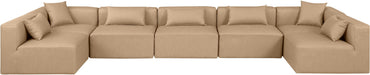 Cube - 7 Piece Modular U-Shaped Sectional - Tan - Simple Home Plus