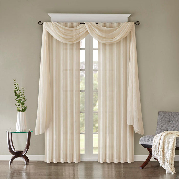 Harper - 84" Solid Crushed Window Panel Pair - Cream - Simple Home Plus