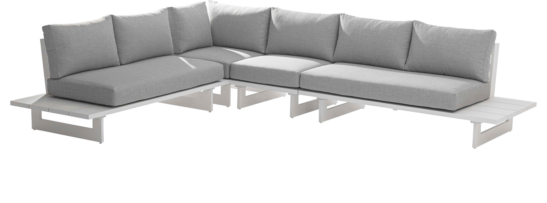 Maldives - 4 Piece Water Resistant Outdoor Patio Modular Sectional With White Base - Simple Home Plus